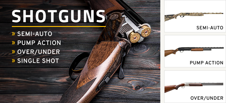 Shop Shotguns by Semi-Auto, Pump Action, Over Under, and Single Shot